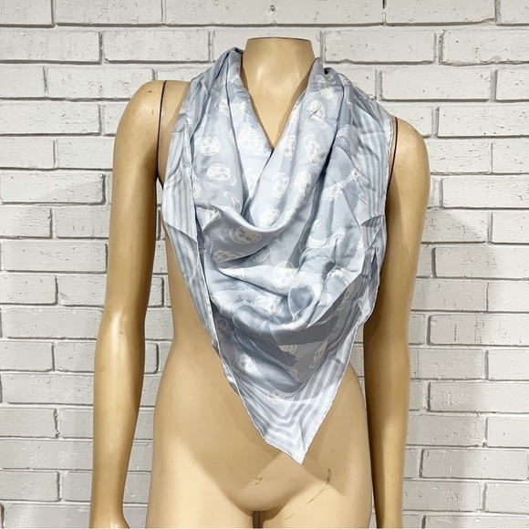 Alexander McQueen Graffiti Biker Silk Scarf